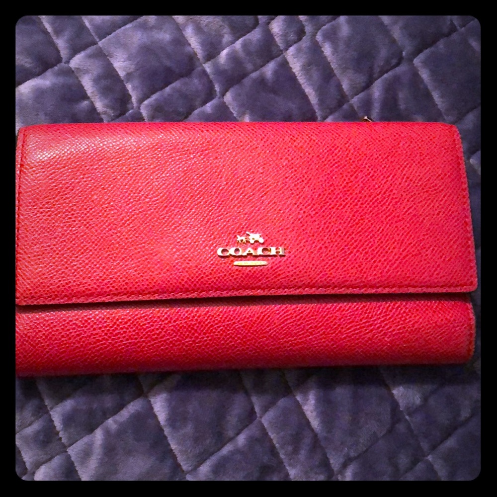 Red coach wallet